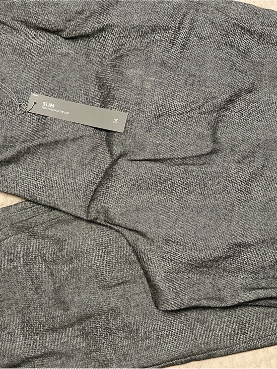 LOFT Pants - LOFT Black and White Textured Slim Trousers